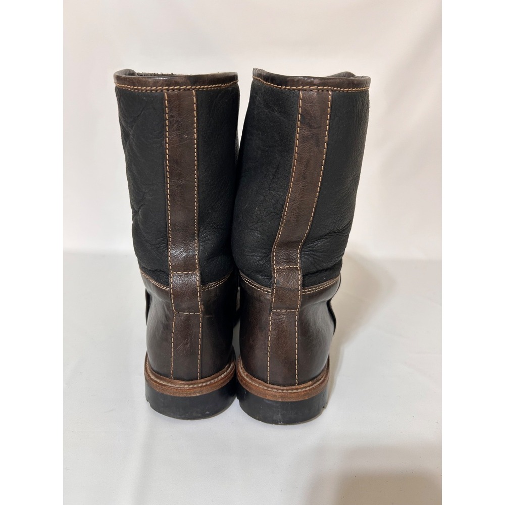 Vintage Manuela Pollini Shearling Boots Men Made Italy 42 USA Size 9 Vibram - Picture 10 of 11